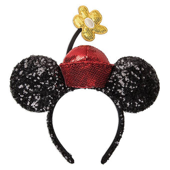 Disney Parks Minnie Mouse Sequined Ear Headband with Flower Pot Hat New