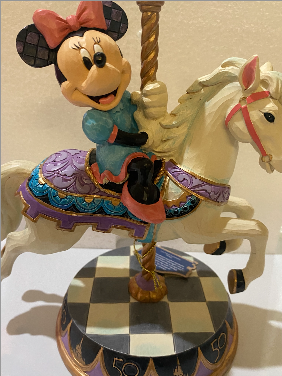 Disney Parks Jim Shore 50th Minnie Mouse Charming Carousel Figurine New With Box