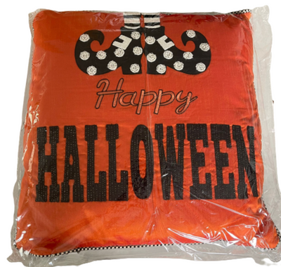 MacKenzie-Childs Halloween Witch Happy Feet Large Pillow New with Tag