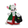 Annalee Dolls 2022 Christmas 6in Christmas Shopping Girl Mouse Plush New w Tag