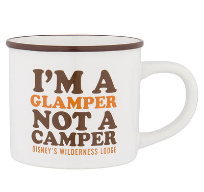 Disney Parks Wilderness Lodge I'm a Glamper Not a Camper Ceramic Coffee Mug New