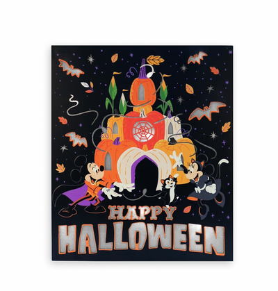 Disney Happy Halloween Mickey and Friends Halloween Light-Up Wooden Sign New