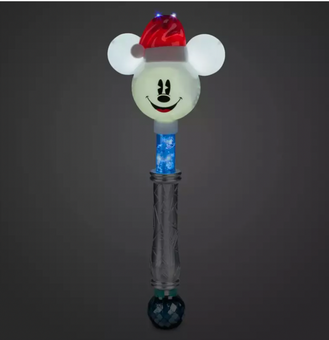Disney Mickey Christmas Holiday Light-Up Wand with Snow Bubbles New with Tag