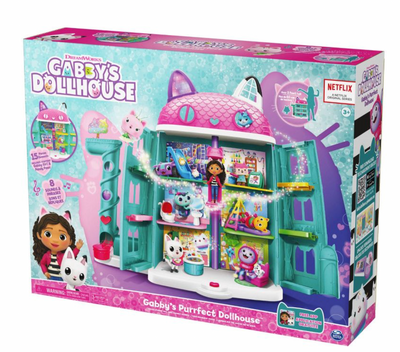 Dreamworks Gabby's Dollhouse Purrfect Playset Netflix Spinmaster 15 Piece Sound