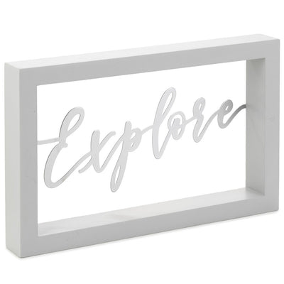 Hallmark Explore Framed Wood Quote Sign New