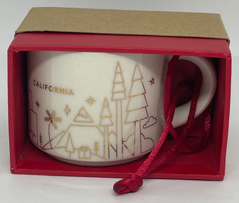 Starbucks Coffee You Are Here Holiday California Ceramic Mug Ornament New