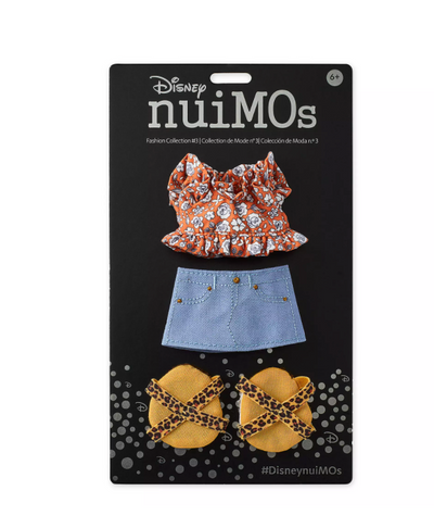 Disney NuiMOs Outfit Ruffled Shirt Mini Skirt and Leopard Print Sandals New Card