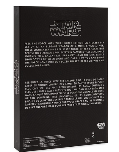 Disney Store Star Wars Lightsabers Limited Edition Pin Set New with Box