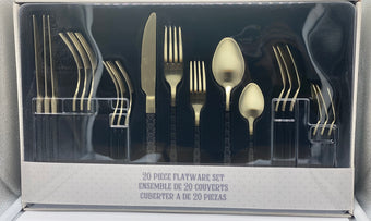 Disney Parks 50th Luxe Mickey Icon Silverware Black Gold Flatware Set New w Box