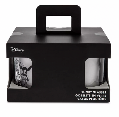 Disney Halloween Mickey The Skeleton Dance Short Glasses Set New with Box