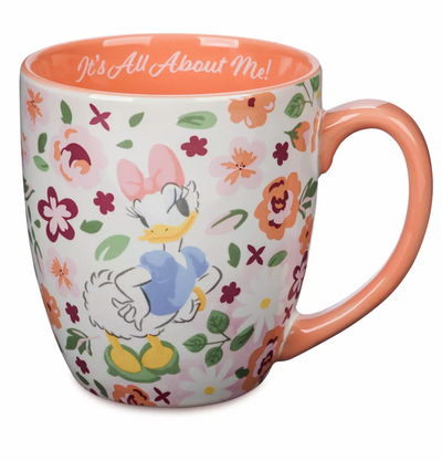 Disney Daisy Duck It's All About Me Floral Coffee 14oz Mug New