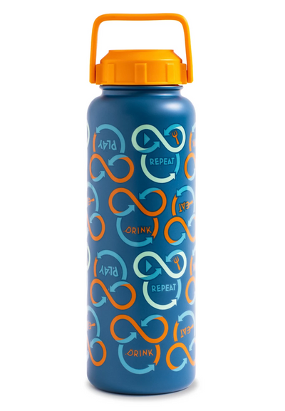 Disney Parks Mickey Fun Eat Repeat Stainless Water Bottle New