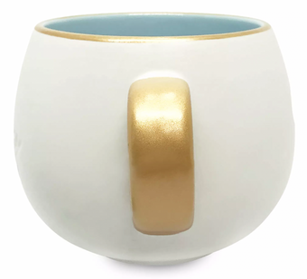 Disney Parks Mickey Icon Enjoy Gold White Coffee Mug New with Tags