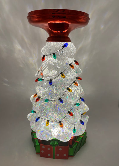 Bath and Body Works Christmas Tree Water Globe Light Up Pedestal Candle Holder