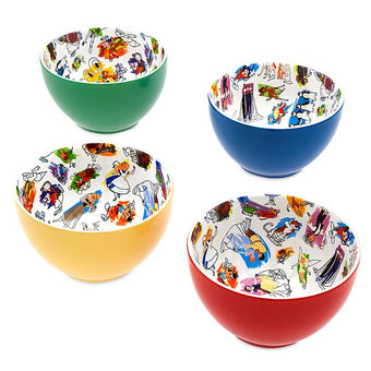 Disney Parks Ink & Paint Ceramic Bowl Set of 4 New with Box