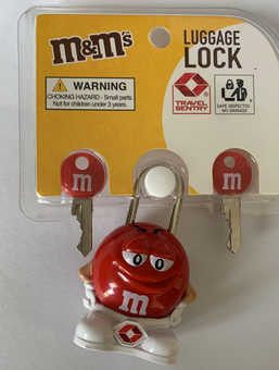 M&M's World Character Red Luggage Lock With 2 Keys New Sealed