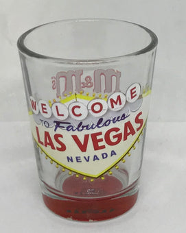 M&M's World Welcome to Fabulous Las Vegas Sign Lentil Shot Glass New