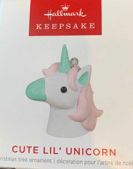 Hallmark 2022 Mini Cute Lil' Unicorn Christmas Ornament New With Box