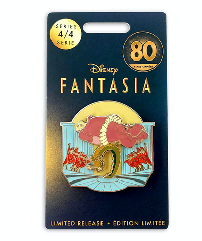 Disney 80th Anniversary Fantasia Hyacinth Hippo and Ben Ali-Gator Pin New Card