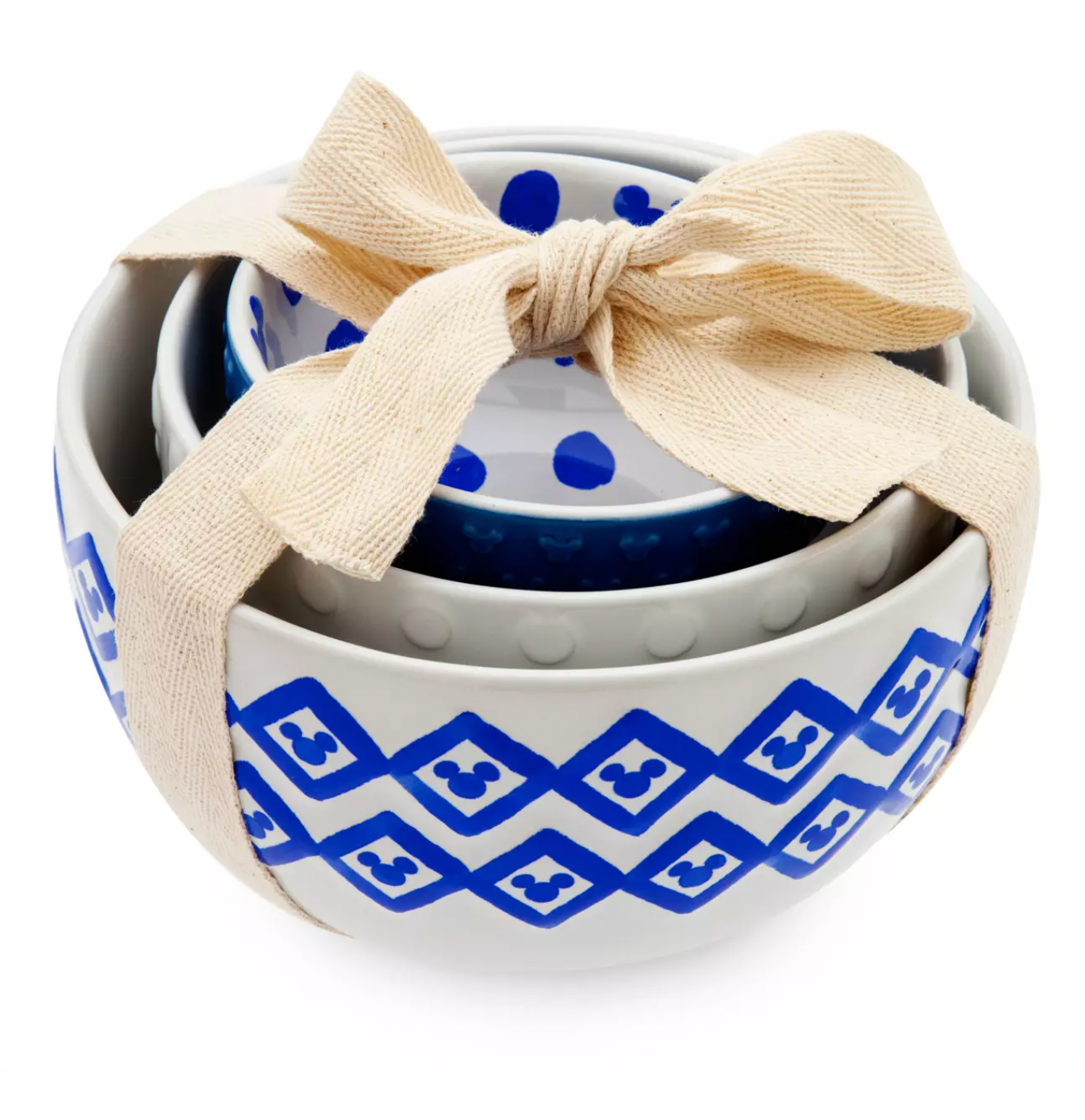 Disney Parks Homestead Blue Mickey Icons Nesting Bowls Set New with Tags