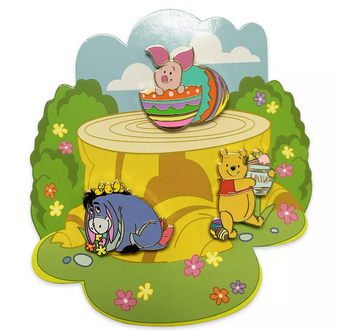 Disney Winnie the Pooh and Pals Easter Flair Pin Set New with Card
