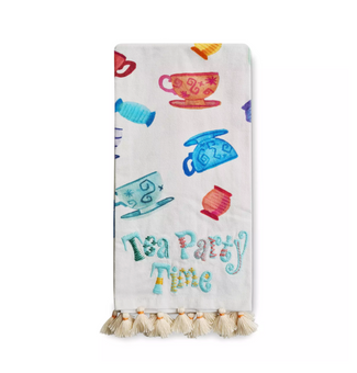 Disney Parks Tea Party Time Alice in Wonderland Tea Towel New With Tag