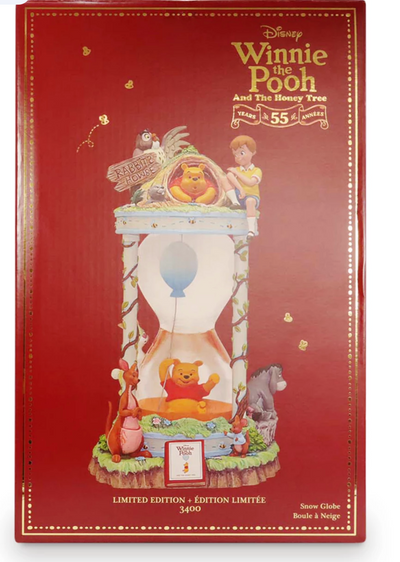 Disney Winnie the Pooh and the Honey Tree 55th Hourglass Snow Globe Limited New