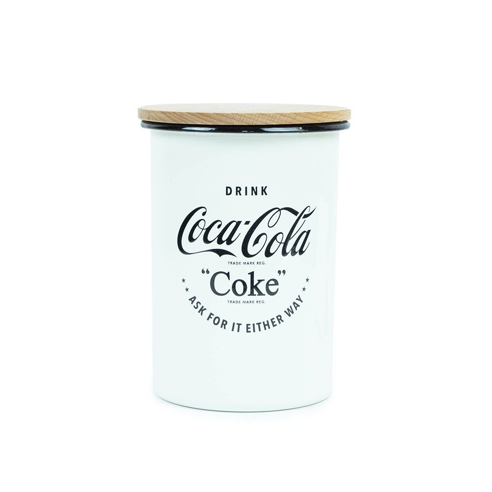 Authentic Coca-Cola Coke Enamelware Canister Large New