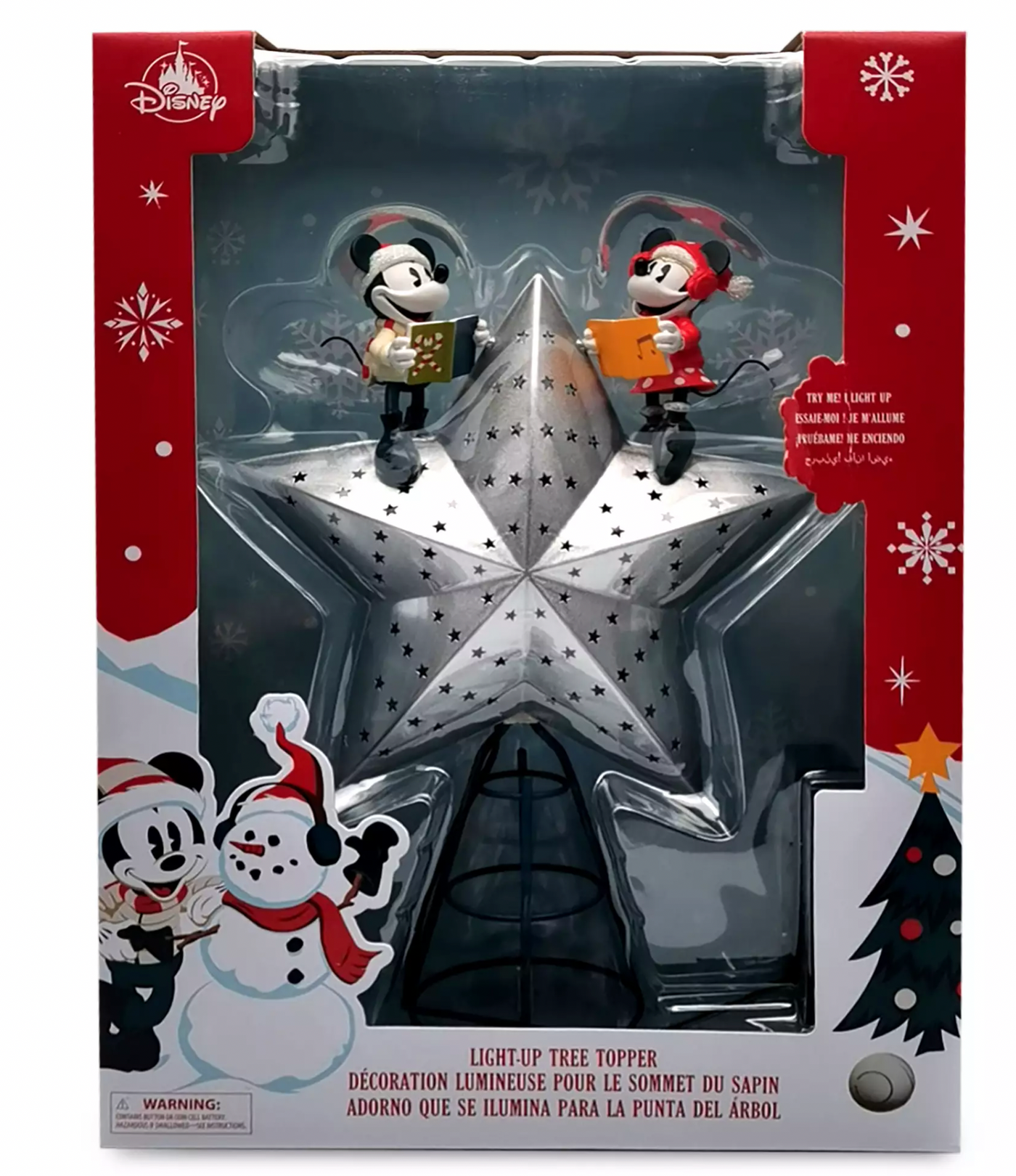 Disney 2021 Mickey Minnie Light Up Topper Holiday Christmas Tree New with Box
