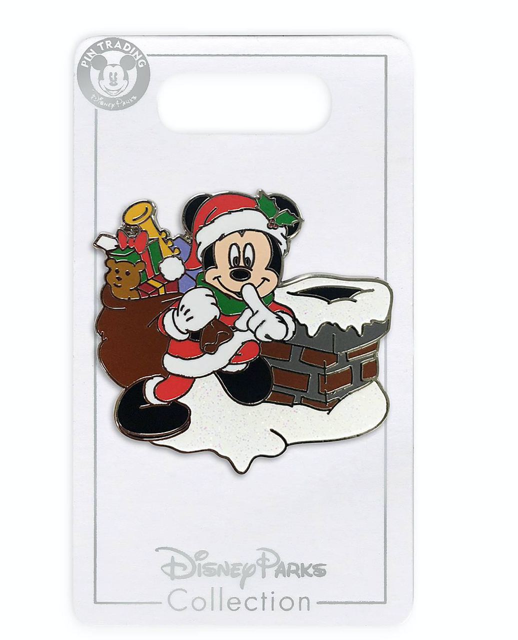 Disney Parks Santa Mickey Mouse Christmas Holiday Pin Set New with Card