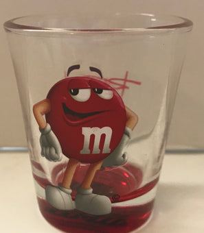 M&M's World Red Poses Clear Shot Glass New