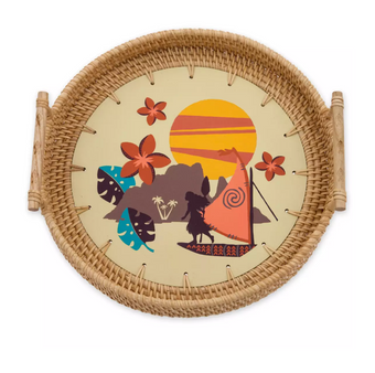 Disney Parks Moana Seascape Spotlight Woven Rattan Tray New