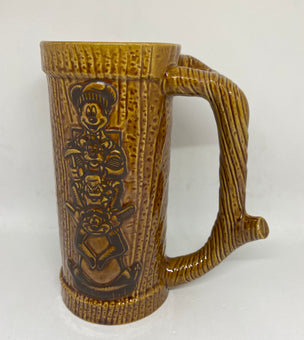 Disney Parks Wilderness Lodge Mickey and Friends Totem Ceramic Stein Mug New