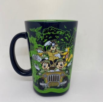 Disney Parks Animal Kingdom Safari Mickey Minnie Goofy Pluto Donald Mug New