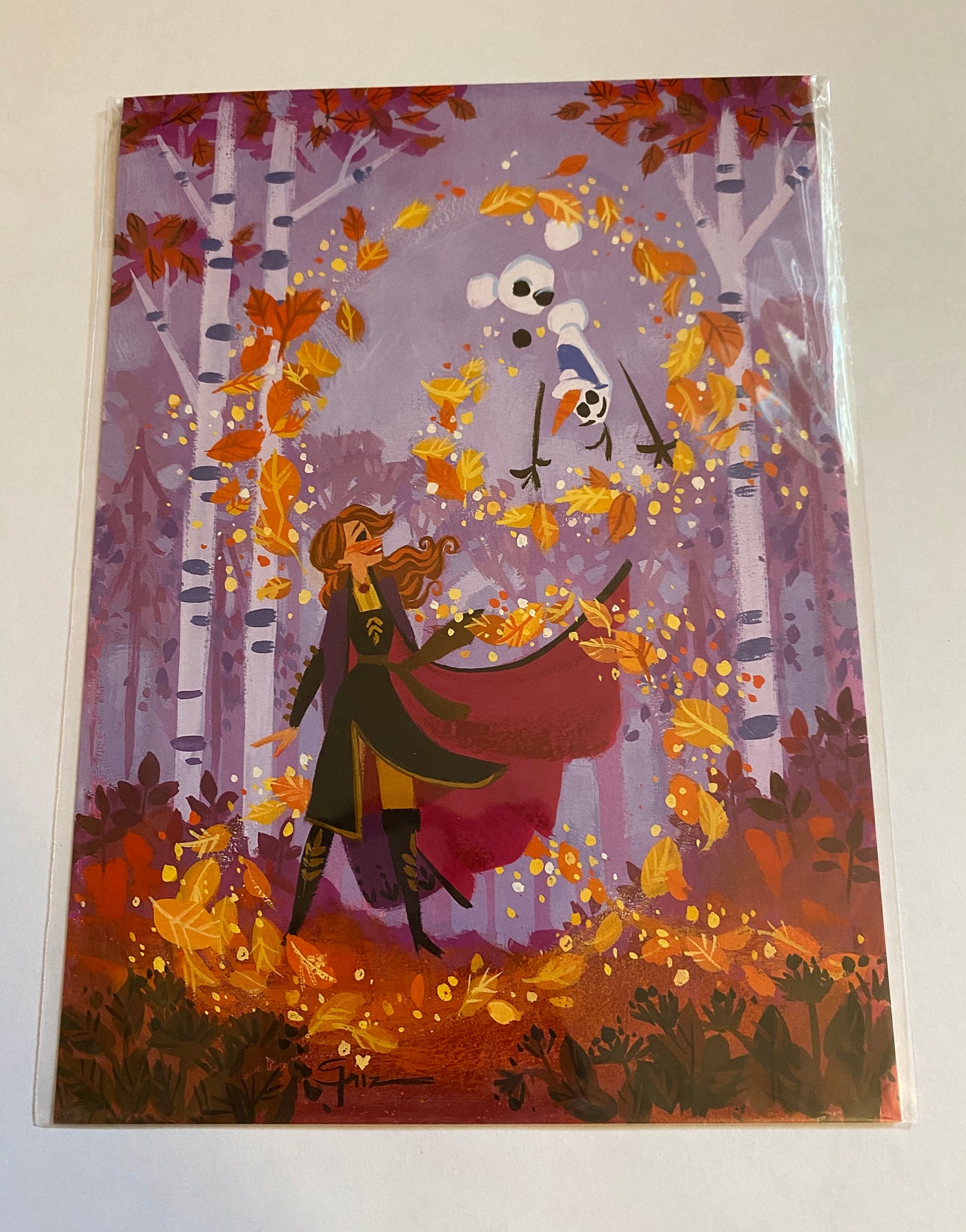 Disney Frozen Anna Olaf Gale by Griselda Sastrawinata Postcard Wonderground New