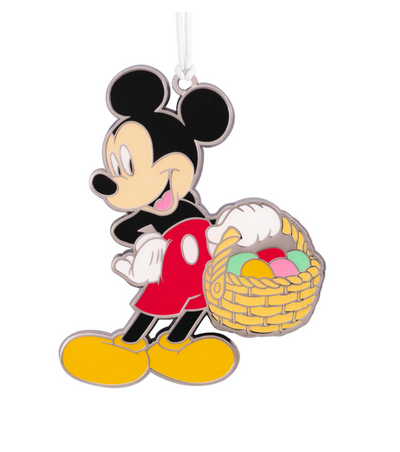 Hallmark Easter Disney Mickey with Easter Basket Metal Ornament New with Card