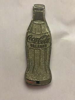 Authentic Coca-Cola Coke Orlando Silver Glitter Bottle Metal Magnet New