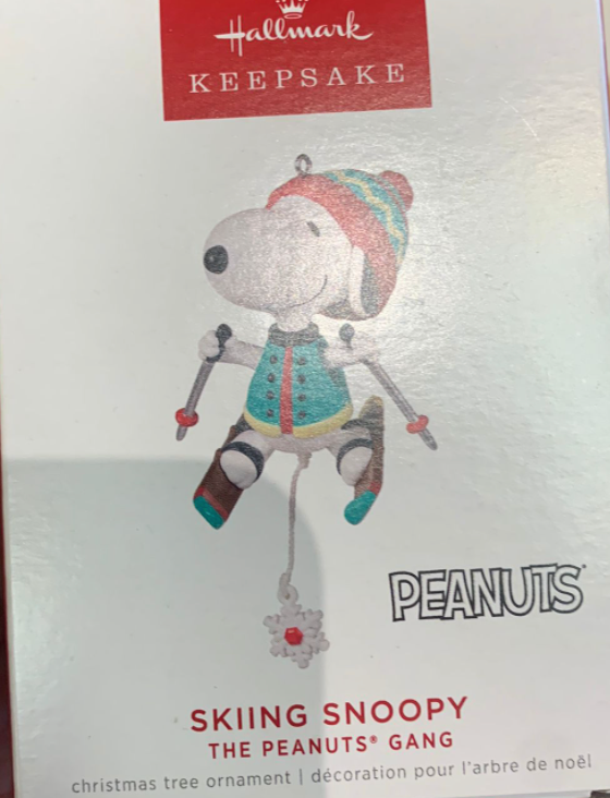 Hallmark 2022 Peanuts Skiing Snoopy Pull-String Christmas Ornament New With Box