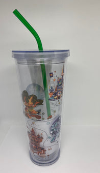 Disney Parks Walt Disney World Starbucks Tumbler with Straw 24oz New