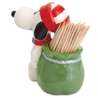 Hallmark Peanuts Snoopy Christmas Ceramic Toothpick Holder New