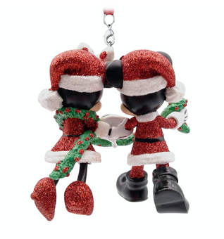 Disney Parks Mickey & Minnie With Garland 3D Christmas Ornament New with Tags