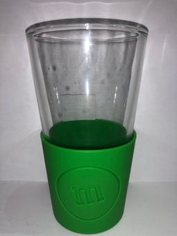 M&M's World Green Silicone Sleeve Pint Glass New
