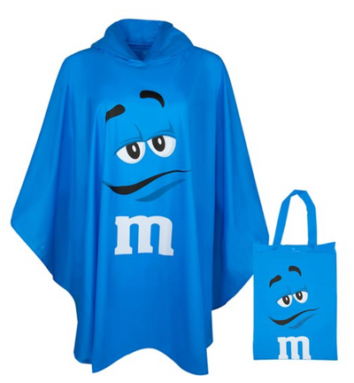 M&M's World Blue Characters Poncho in Tote Bag One Size New with Tag