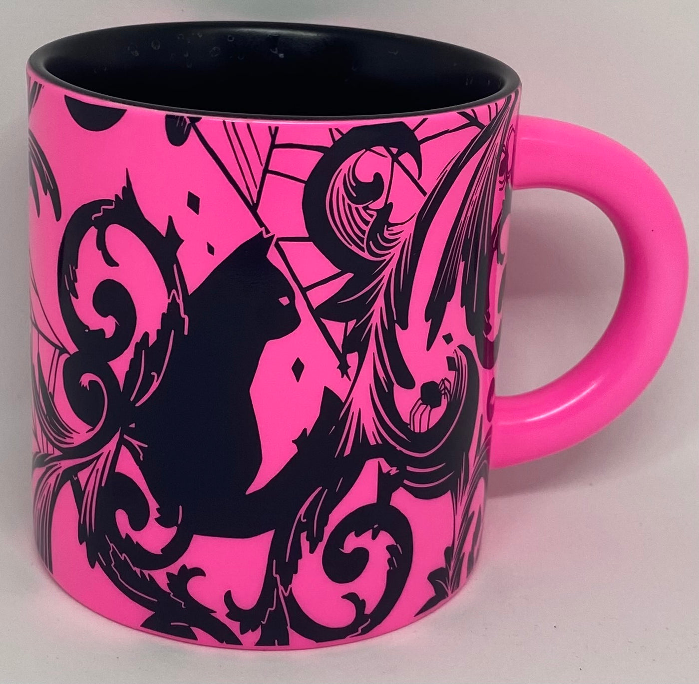 Starbucks Halloween 2021 Pink Neon Black Cat Wed Spider 14oz Coffee Mug New