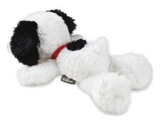 Hallmark Peanuts Floppy Snoopy 70th Silver Sparkles Plush 10" New with Tag