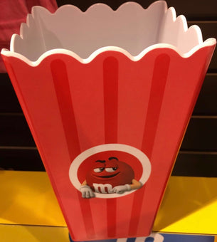 M&M's World Red Popcorn Container New