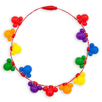 Disney Parks Rainbow Mickey Icon Light-Up Necklace New with Tags