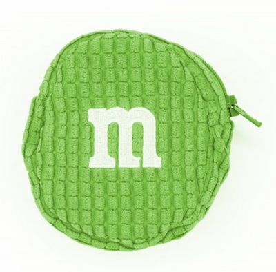 M&M's World Green Logo Coin Purse Plush New with Tags