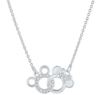 Disney Parks Mickey and Minnie Interlocking Icons Necklace New with Box