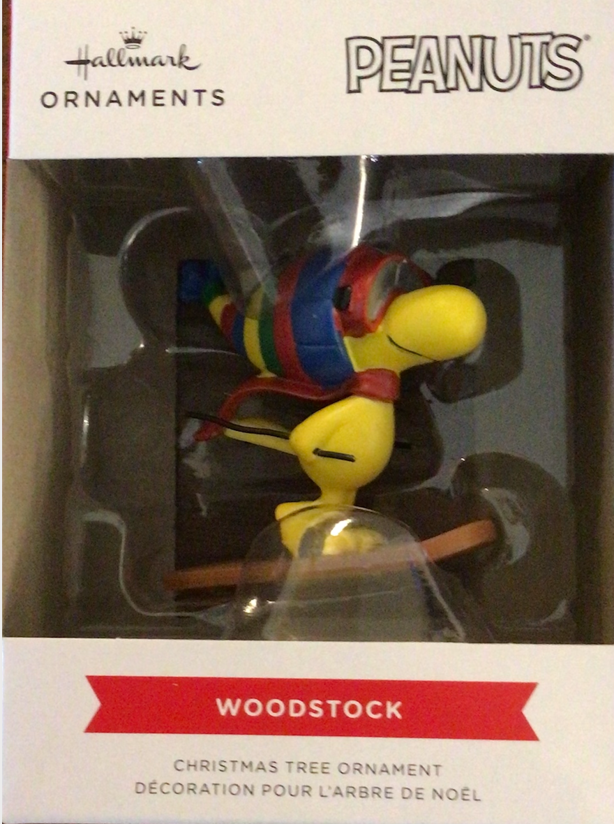 Hallmark 2021 Peanuts Woodstock Skiing Christmas Ornament New With Box